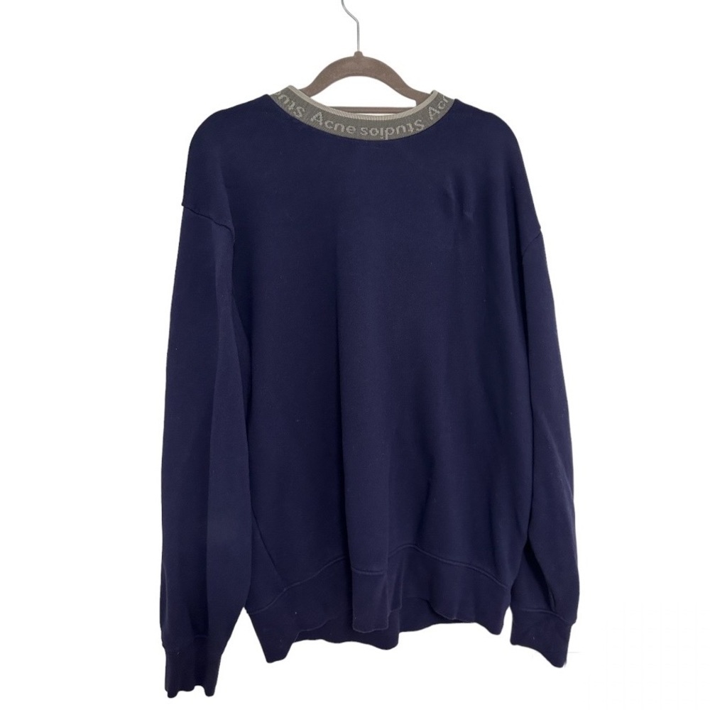 Acne Studios Men’s Sweater w/ Jacquard Knit Collar Logo (Small)